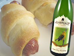 Pigs in a Blanket paired with Semi-Dry Riesling